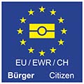 Hinweisschild für Bürger der EU, des EWR oder der Schweiz