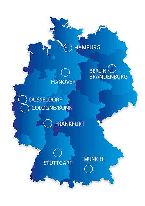 Map of EasyPASS locations in Germany