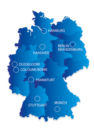 Map of EasyPASS locations in Germany (refer to: Where do I find EasyPASS?)